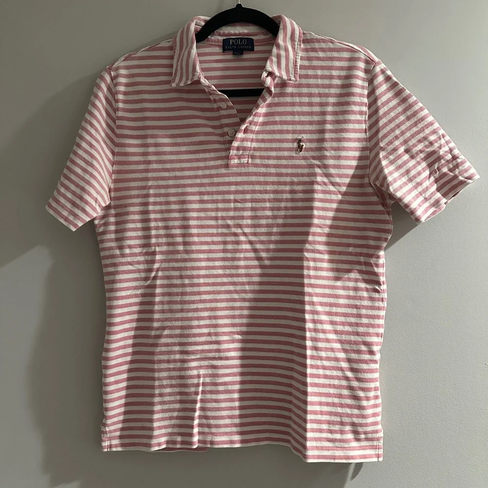Polo Ralph Lauren Kids XL Boys Striped‎ Short Sleeve Polo Shirt Red White